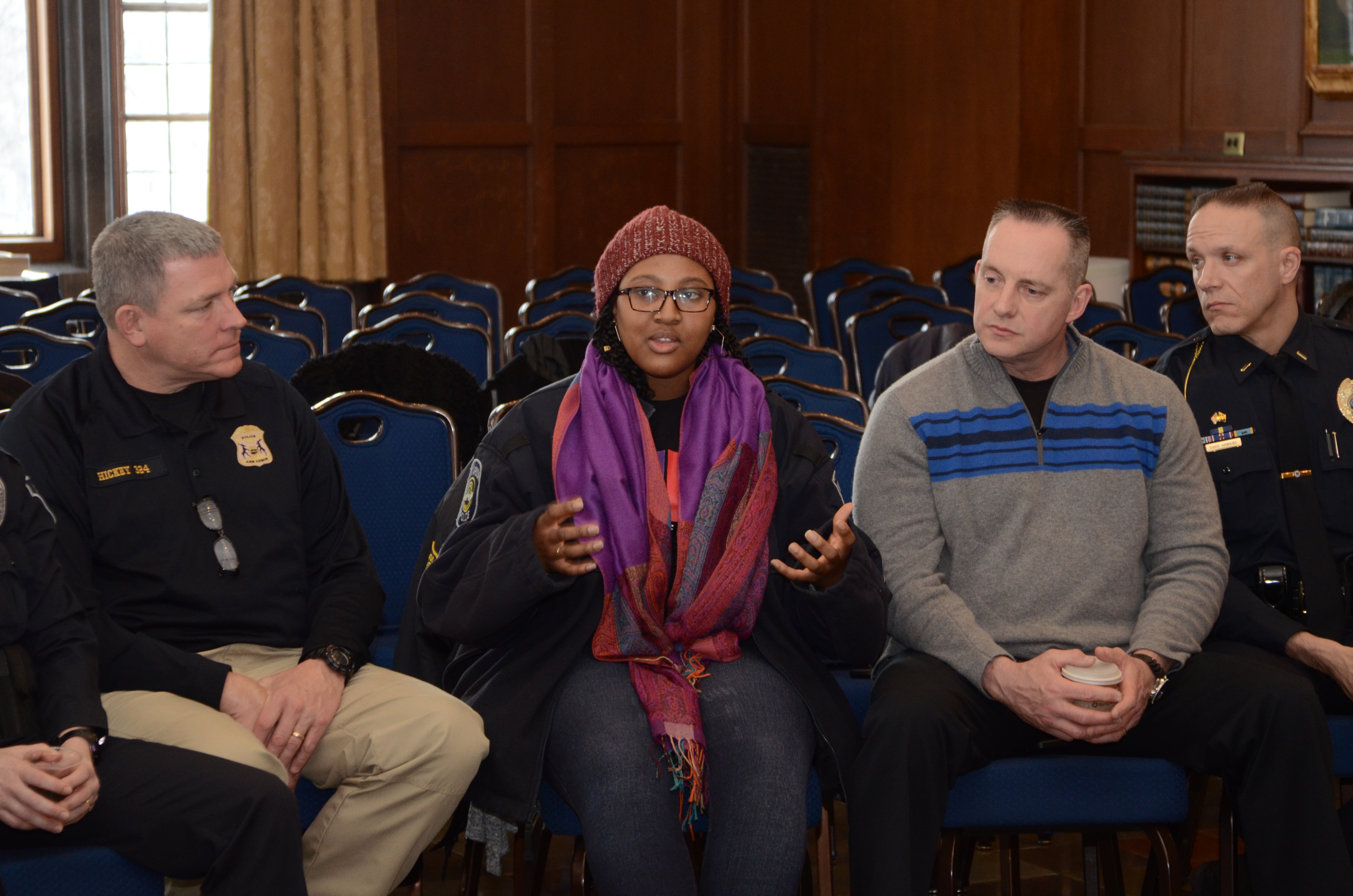 Students of Color met with local law enforcement to discuss the political and social climate on campus and nationally.