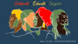 juneteenth arwork with faces of varying colors