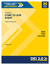 2023 DEI Summit 8.5x11 flyer template with maize background
