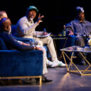 Hip-hop artist David Banner (second from right) makes a point during a panel discussion that also included, from left, Antonio Cuyler, andré douglas pond cumming, and Rapsody.